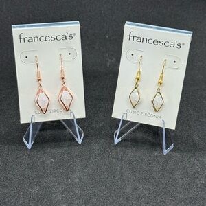 Francesca's Collections Rose Gold and Gold Drop Earrings